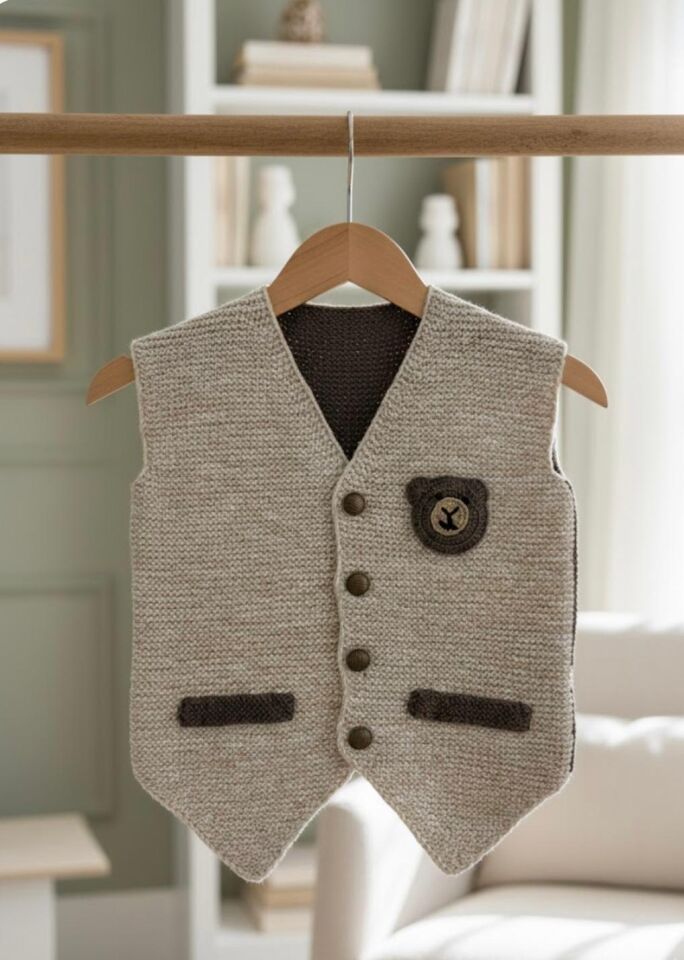 EL ÖRGÜSÜ ŞİRİN BEBEK YELEĞİ