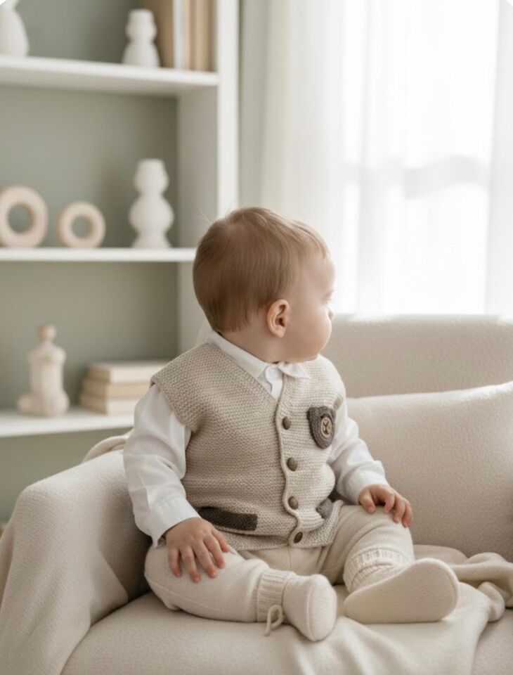 EL ÖRGÜSÜ ŞİRİN BEBEK YELEĞİ